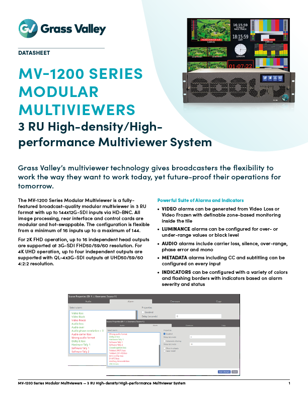 MV-1200 Modular Multiviewer Datasheet